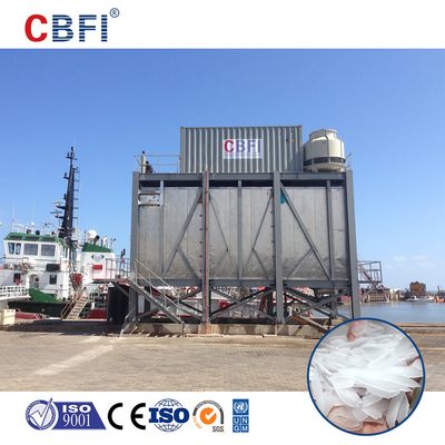 Máquina para hacer hielo en volúmenes de 10-30 toneladas/24h Sistema automático de almacenamiento de hielo para refrigeración de hormigón de mariscos