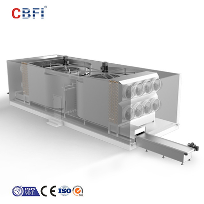 Congelador espiral rápido de la refrigeración IQF del freón del amoníaco con la capacidad 800kg por hora