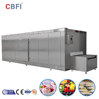 Máquina de congelación rápida eléctrica automática de los pescados de la carne del congelador de ráfaga de los alimentos de preparación rápida IQF del túnel