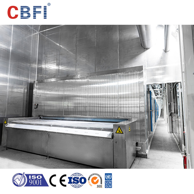 Iqf congelador de túnel rápido Equipo de refrigeración para nueces de loto verduras albóndigas bolita de carne congelación