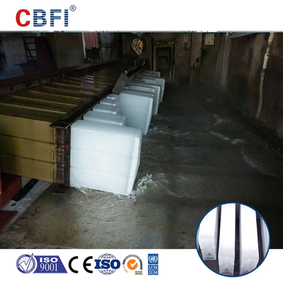 Máquina de bloque de hielo de acero inoxidable controlada por PLC con condensador refrigerado por aire / agua Certificación CE / ISO