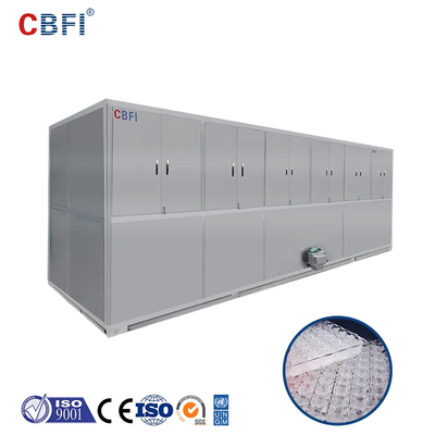 Máquina de cubos de hielo Bizter de acero inoxidable Bajo nivel de ruido Refrigeración por agua Fabricante de hielo cuadrado