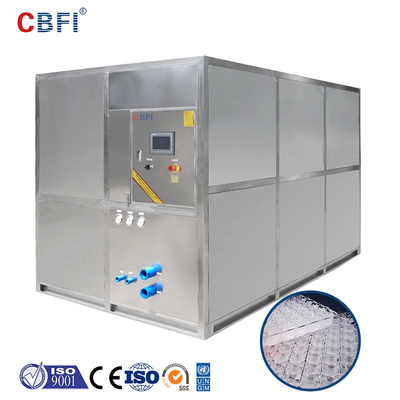 Máquina de cubos de hielo de acero inoxidable de uso comercial Bajo nivel de ruido 1-20 toneladas/24 horas Capacidad Cuadrada Forma de cubo de hielo