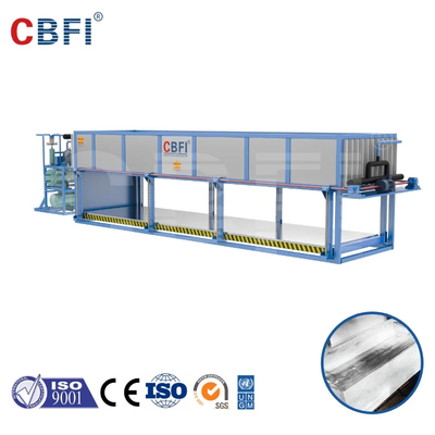 CE/ISO 220V/50Hz Máquina de bloqueo de hielo de enfriamiento directo con control PLC del evaporador de acero inoxidable