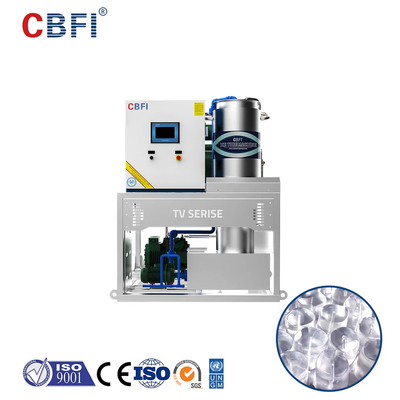 Máquina eléctrica de hielo de tubo refrigeración de agua/aire Italia válvulas de fundición 28.3kw Capacidad de refrigeración 3500 kg Máquina