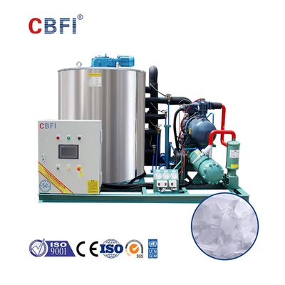 Máquina automática de hielo en escamas 12-45 mm Diámetro de hielo R404A Refrigerante -5°C Temperatura de hielo Refrigeración por agua/aire